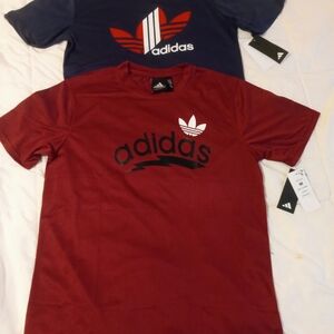 Men's Adidas Red and Blue T-Shirts